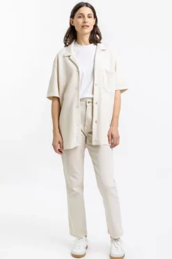 Bowling Hemd Aus Bio-Baumwoll-Strick Off-White