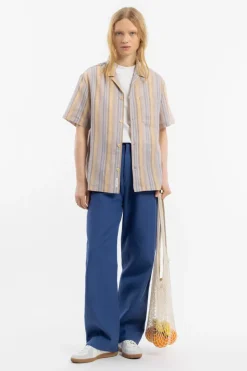 Bowling Shirt Leinen Mix - Gestreift