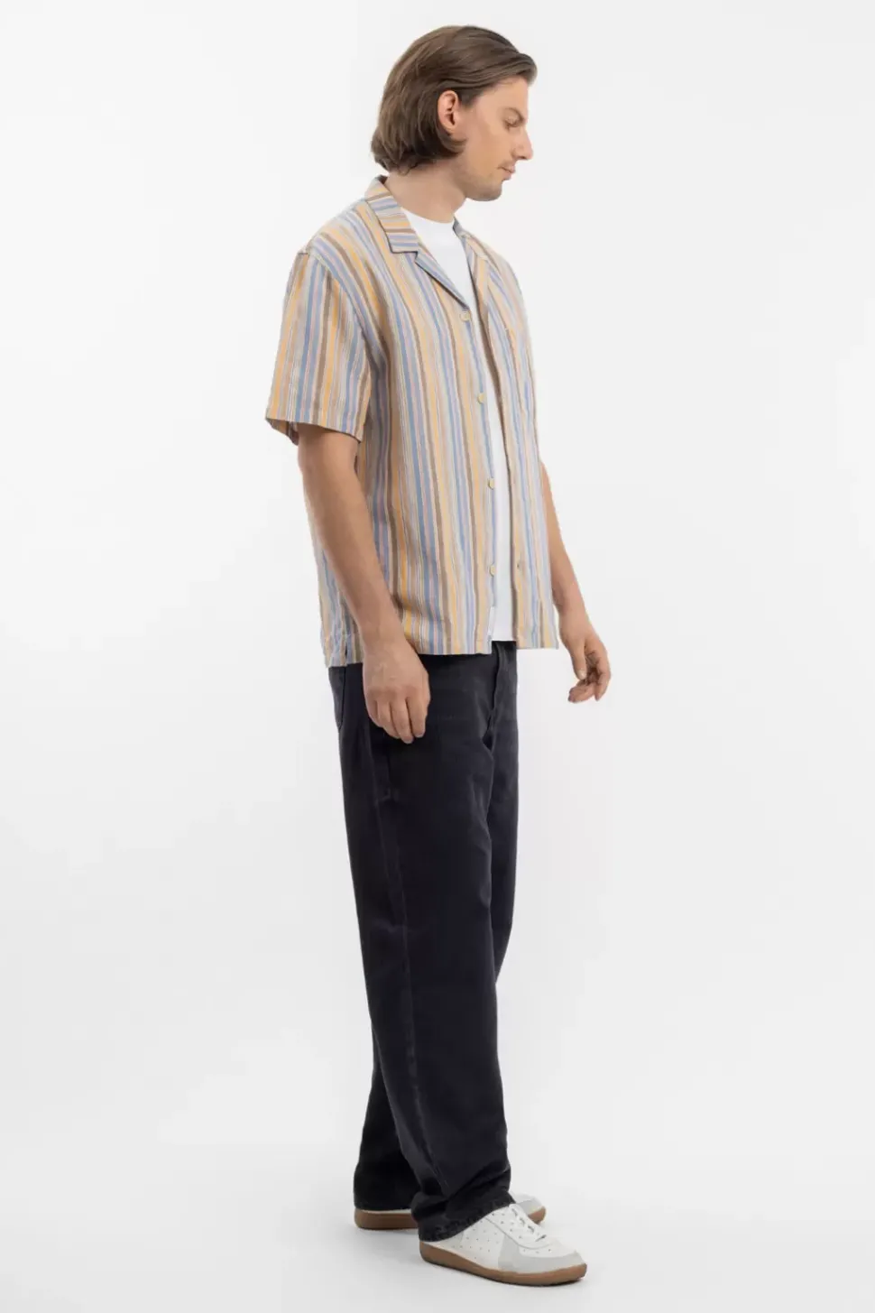 Bowling Shirt Leinen Mix - Gestreift