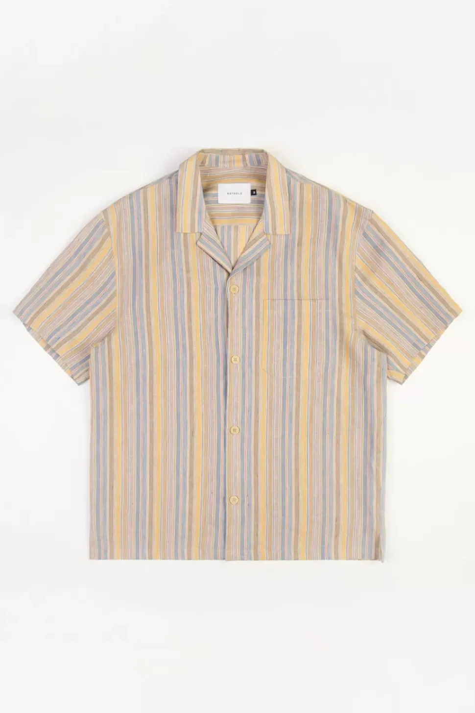 Bowling Shirt Leinen Mix - Gestreift