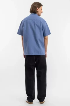 Bowling Shirt Leinen Mix - Hellblau
