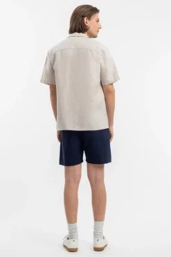 Bowling Shirt Leinen Mix - Weis