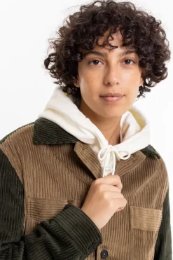 Cordjacke Aus Bio-Baumwolle Beige / Oliv