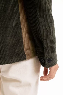 Cordjacke Aus Bio-Baumwolle Beige / Oliv