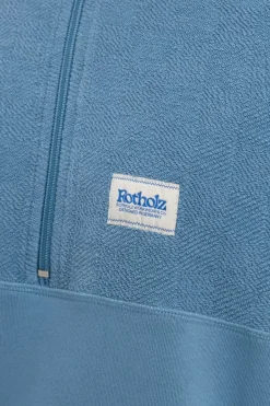 Divided Half Zip Bio Baumwolle - Hellblau