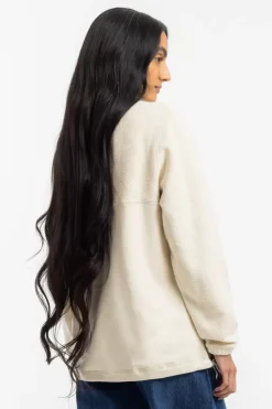 Divided Half Zip Bio Baumwolle - Weis