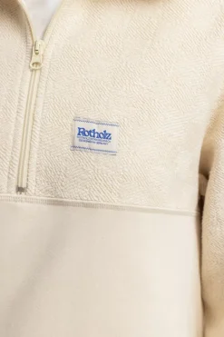 Divided Half Zip Bio Baumwolle - Weis