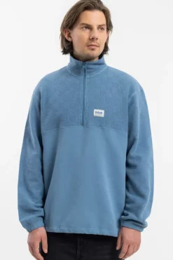 Divided Half Zip Bio Baumwolle - Hellblau