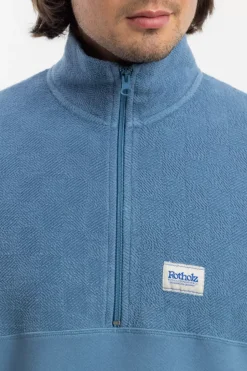 Divided Half Zip Bio Baumwolle - Hellblau