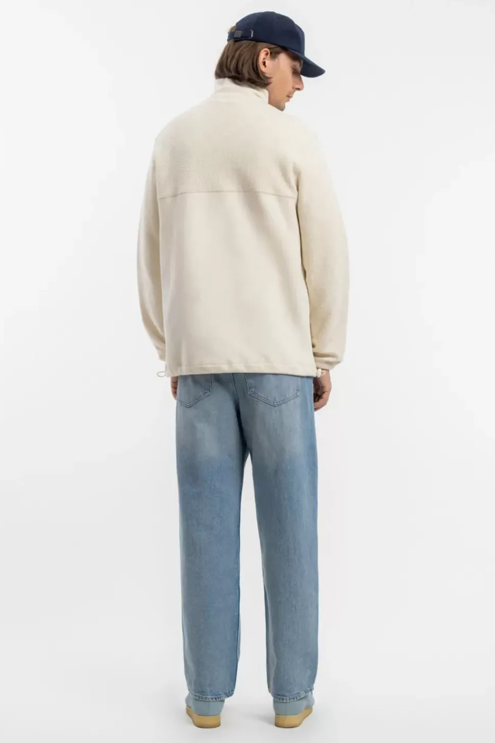 Divided Half Zip Bio Baumwolle - Weis