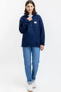 Divided Half Zip Sweatshirt Blau