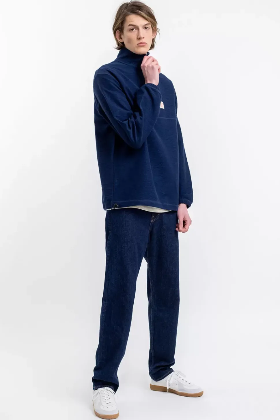 Divided Half Zip Sweatshirt Blau