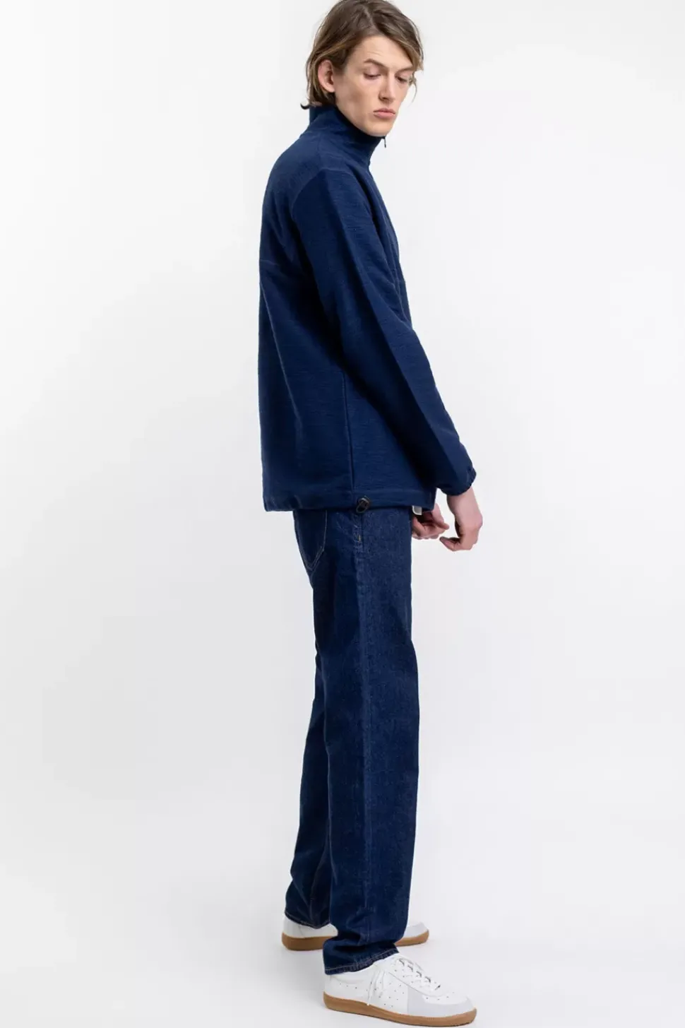Divided Half Zip Sweatshirt Blau