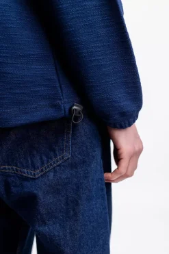 Divided Half Zip Sweatshirt Blau