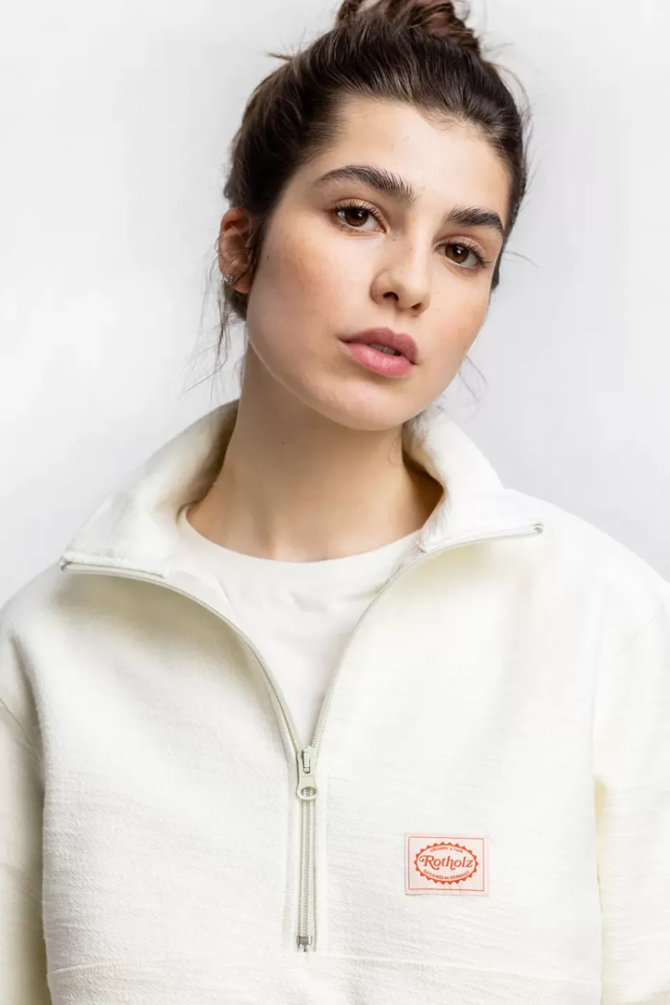 Divided Half Zip Sweatshirt Off-White