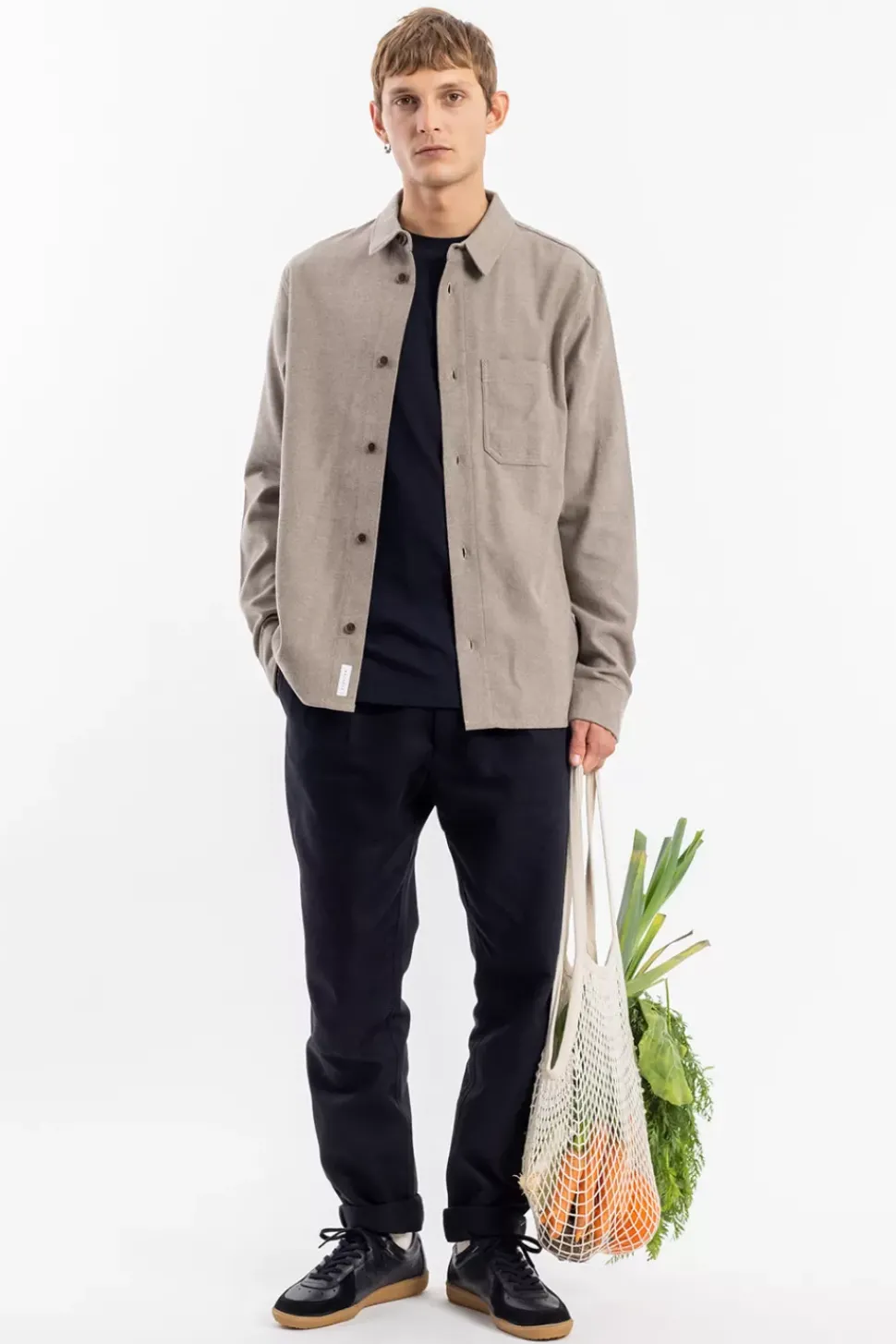 Flanell Hemd Bio Baumwolle - Braun Meliert