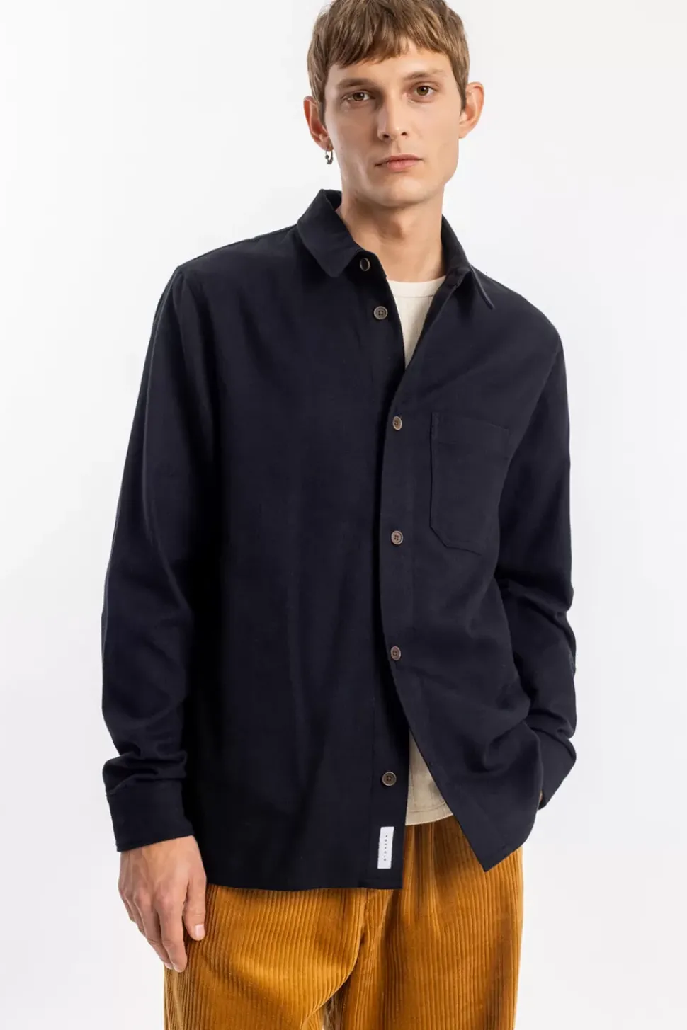 Flanell Hemd Bio Baumwolle - Schwarz