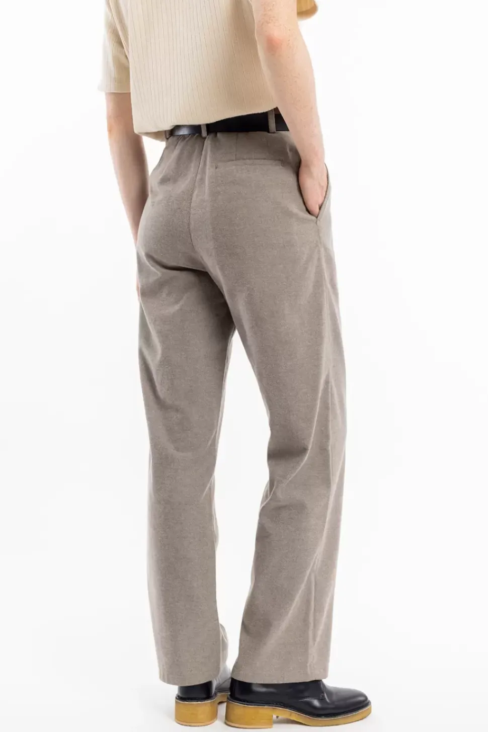 Flanell Hose Bio Baumwolle - Braun Meliert