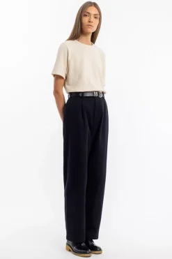 Flanell Hose Bio Baumwolle - Schwarz