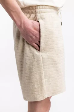 Frottee Shorts Aus Bio-Baumwolle Creme