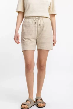 Frottee Shorts Aus Bio-Baumwolle Creme