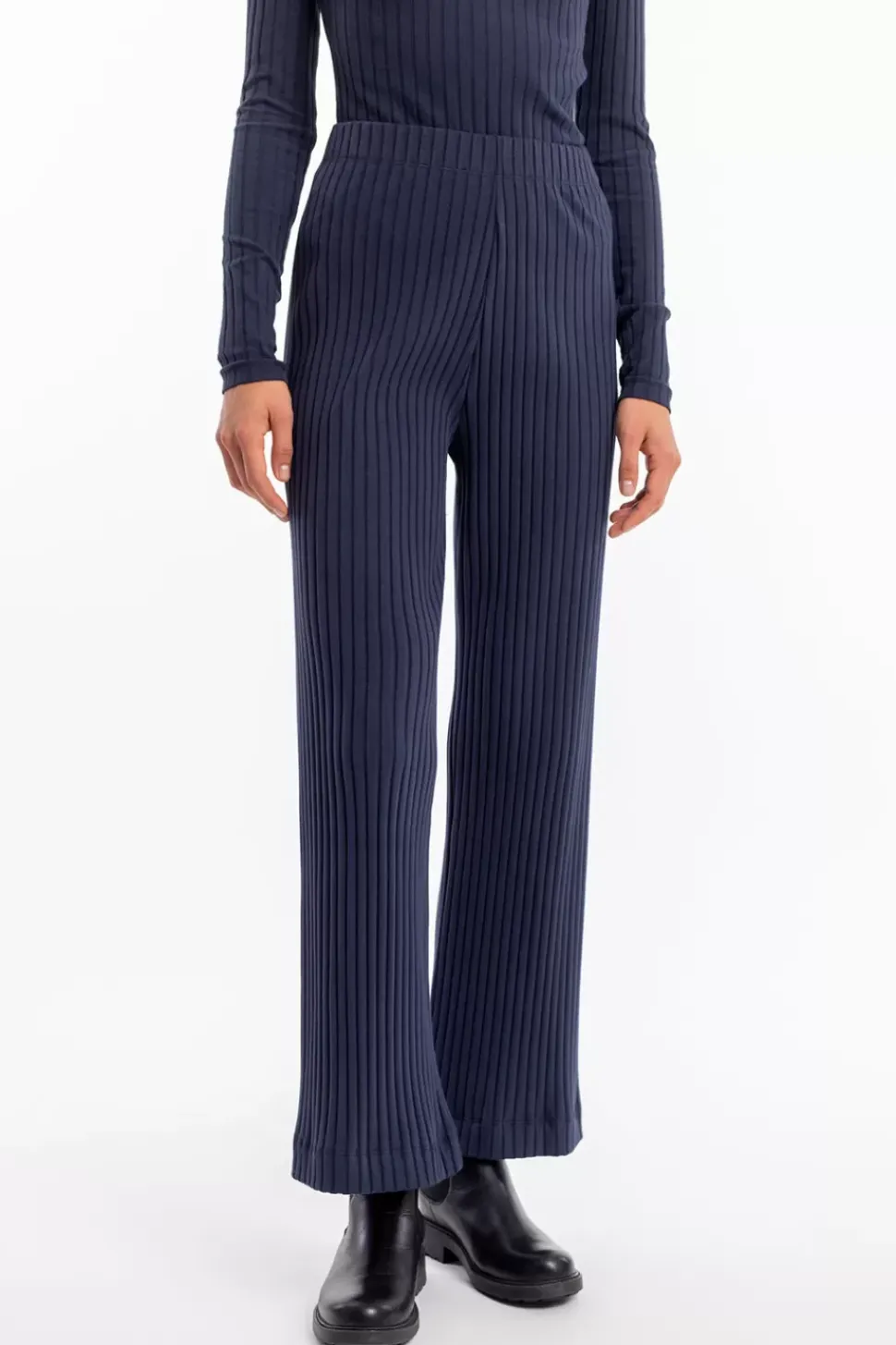 Gerippte Hose Bio Baumwolle - Dunkelblau