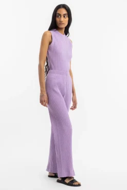 Gerippte Hose Bio Baumwolle - Lavendel