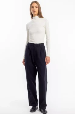 Geripptes Longsleeve Bio Baumwolle - Off-White