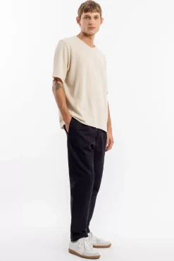 Geripptes T-Shirt Bio Baumwolle - Creme