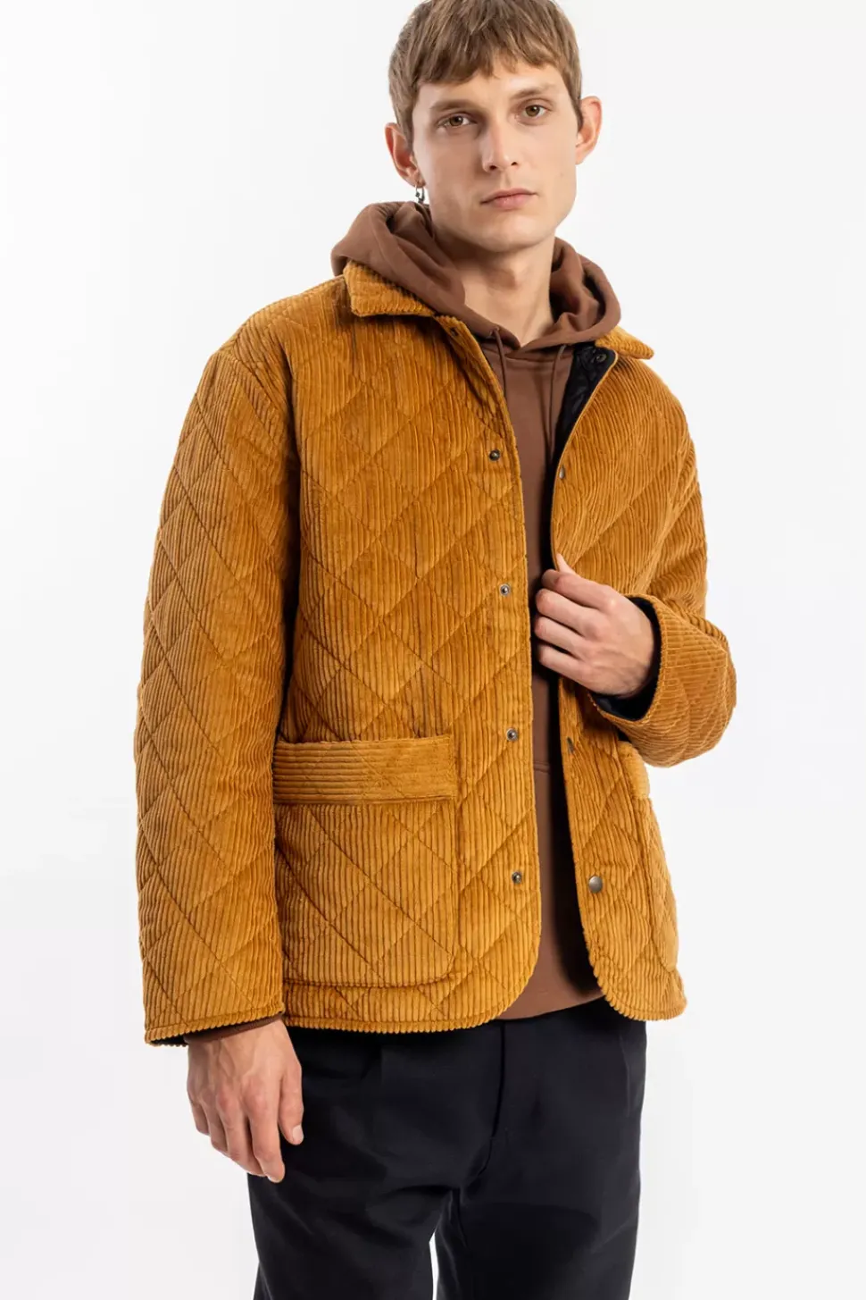Gesteppte Cord Jacke - Toffee