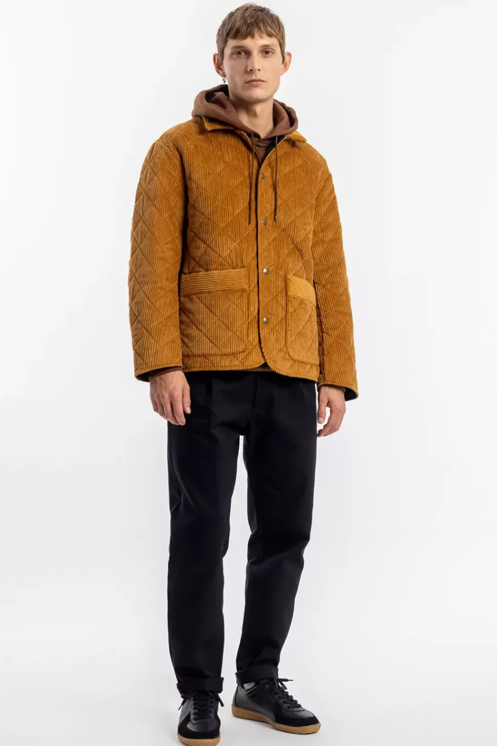 Gesteppte Cord Jacke - Toffee