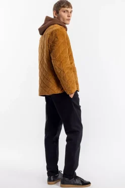 Gesteppte Cord Jacke - Toffee