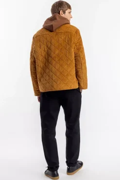 Gesteppte Cord Jacke - Toffee