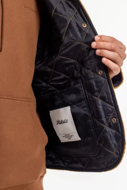 Gesteppte Cord Jacke - Toffee