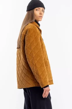 Gesteppte Cord Jacke - Toffee