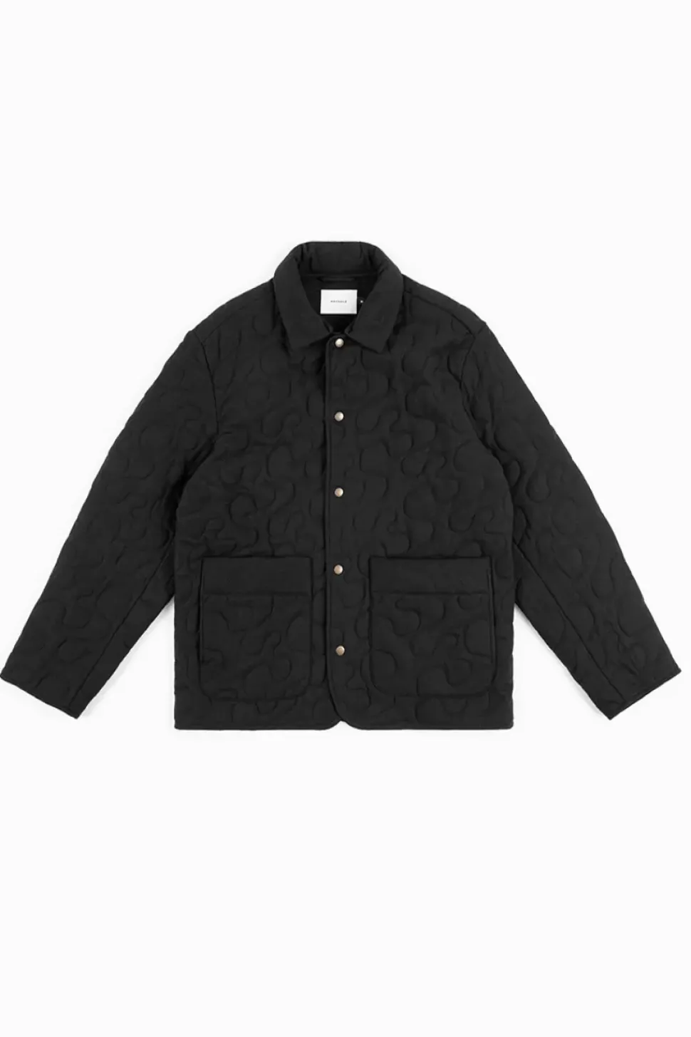 Gesteppte Flannel Jacke - Schwarz