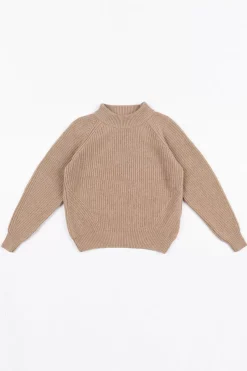 Grober Strickpullover Wollmischung - Beige
