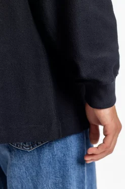 Half Zip Sweatshirt Bio Baumwolle - Schwarz