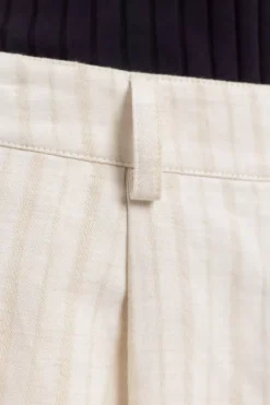 High Waist Hose Leinen Mix - Creme