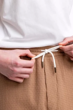 Hose Aus Strukturierter Bio-Baumwolle Braun