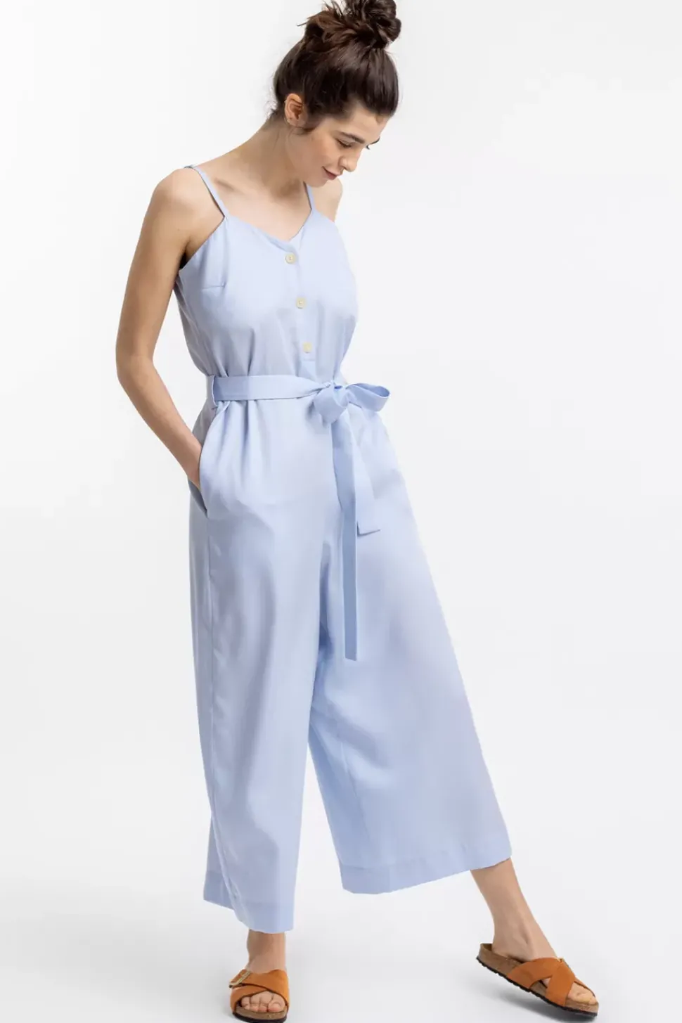 Jumpsuit Aus Lyocell Hellblau