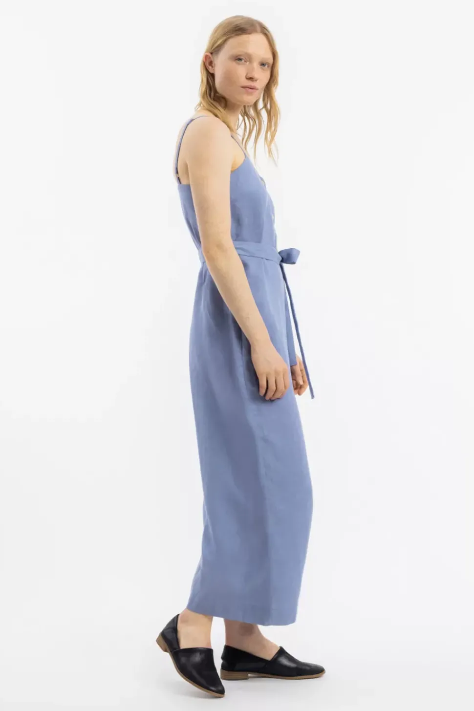 Jumpsuit Leinen Mix - Hellblau
