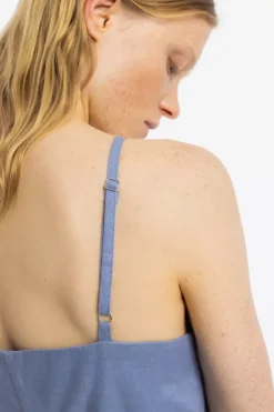 Jumpsuit Leinen Mix - Hellblau