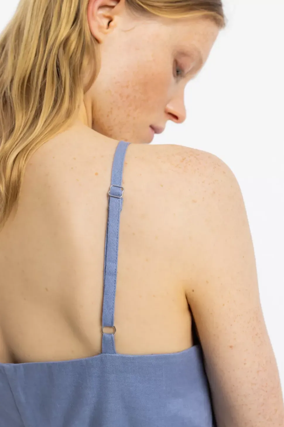 Jumpsuit Leinen Mix - Hellblau