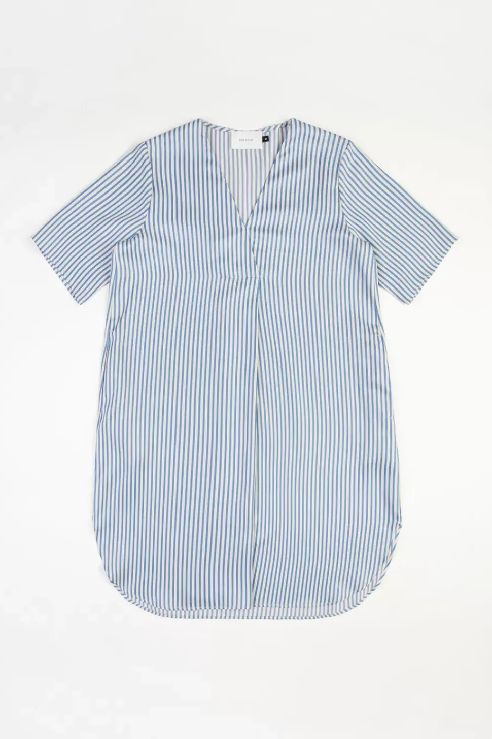 Kaftan Kleid Lyocell - Blau Gestreift