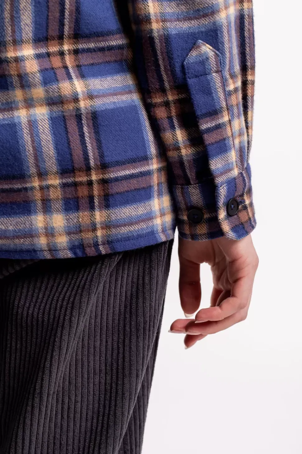 Kariertes Flanell Overshirt Blau