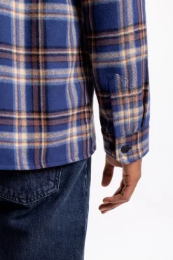 Kariertes Flanell Overshirt Blau