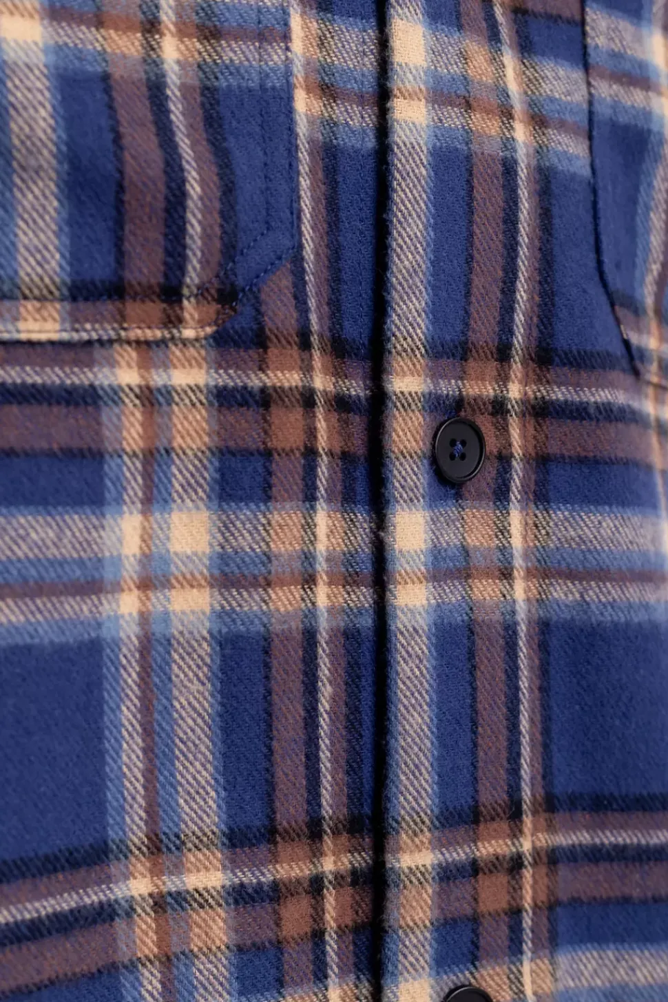 Kariertes Flanell Overshirt Blau