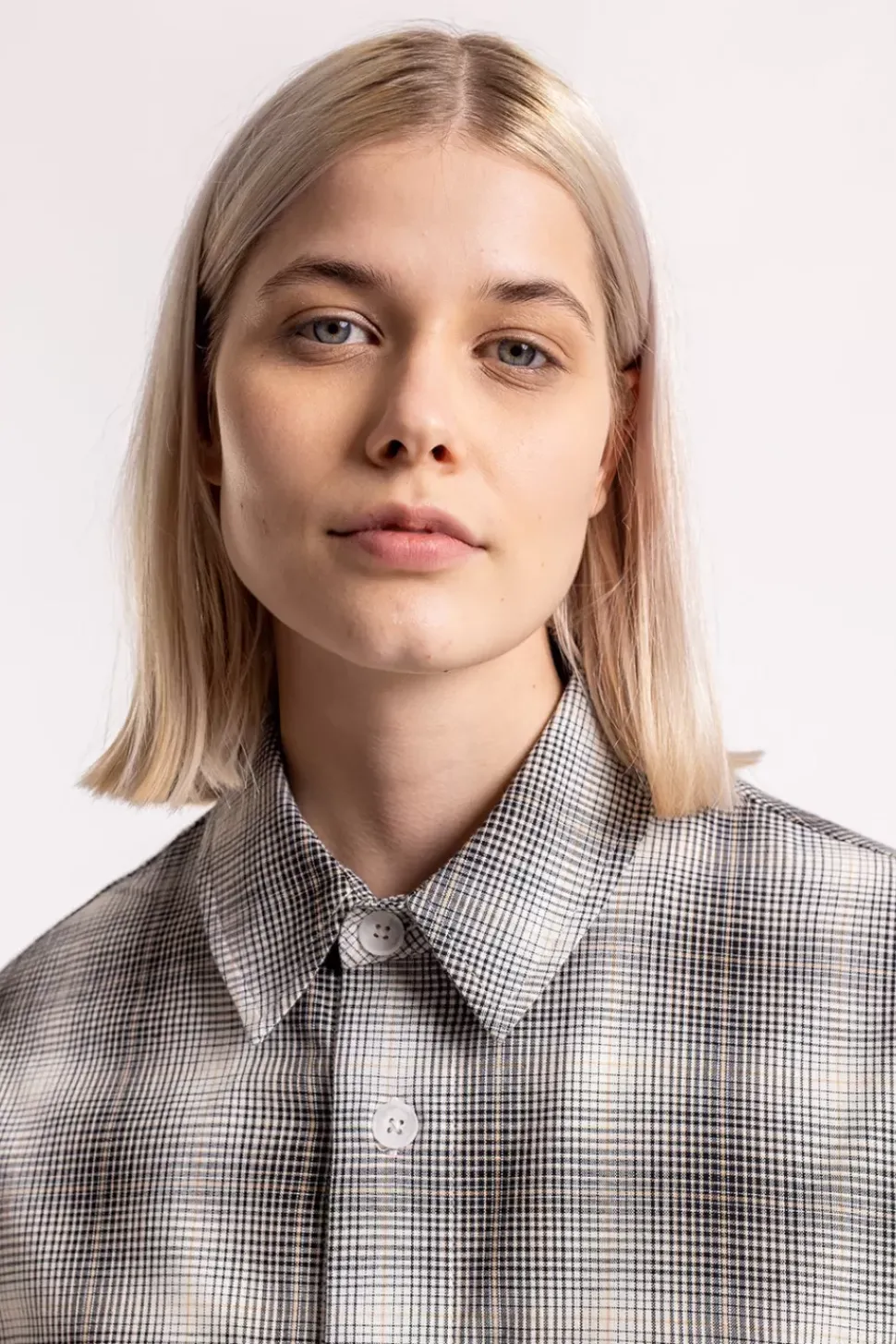 Kariertes Overshirt Schwarz / Weis