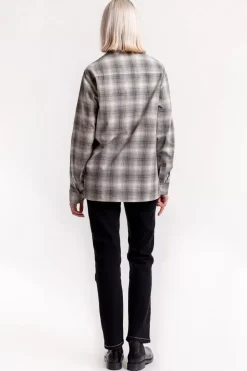Kariertes Overshirt Schwarz / Weis